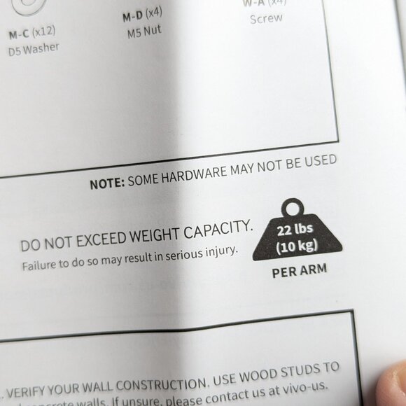 New in open box VIVO VESA Adapter Bracket for 2 monitor Screens MOUNT-VW02A - Picture 15 of 16